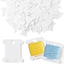 Tranqun 500 Pcs Plastic Embroidery Floss Bobbins, Thread Organizer,White