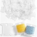 Tranqun 500 Pcs Plastic Embroidery Floss Bobbins, Thread Organizer,Clear