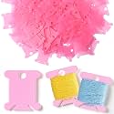 Tranqun 500 Pcs Plastic Embroidery Floss Bobbins, Thread Organizer,Pink