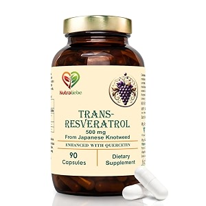 trans-resveratrol 500mg with quercetin amp black pepper - advanced antioxidant support from japanese knotweed 90 capsules
