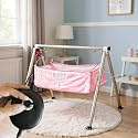 TinyTyke Automatic Cradle for Baby - Electric Swing Cradle w/Adjustable Speed - Semi-Foldable Frame with Pink Cradle Cloth Mosquito Net - Baby Palna/Jhula for Kids of 0 to 3 Years
