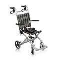 VMS Careline TRIP Ultra Lightweight Travel Wheelchair for Elderly & Adults | Foldable Portable Transit Wheelchair | Aircraft Cabin Friendly & Easy Carry | Hand Brakes, Safety Belt & Compact Design