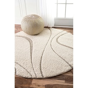 Transitional Flames Round Shaggy Carpet for Living