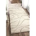 Transitional Flames Shaggy Carpet for Living Room