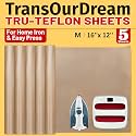 TransOurDream PTFE Teflon Sheets, M Size 16 x 12, 5 Pack
