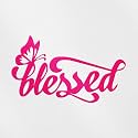 Transparent Decal Stickers of Butterfly Blessed Christians (Pink) Premium Waterproof Vinyl Decal Stickers for Laptop Phone Accessory Helmet Car Window Mug Tuber Cup Door Wall De ANDstic501346PI040522