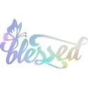 Transparent Decal Stickers of Butterfly Blessed Christians (Hologram) Premium Waterproof Vinyl Decal Stickers for Laptop Phone Accessory Helmet Car Window Mug Tuber Cup Door Wall Deco ANDauto501342HO