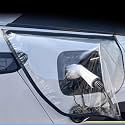 Transparent EV Charger Cover Waterproof - Magnetic Electric Vehicle Charging Port Rain Shield - All Weather Snow & Ice Protection Plug Guard with Soft Magnetic Strip, Universal Fit