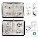 Transparent Jewelry Storage Book Travel Jewelry Organizer Earring Organizer Case Bracelet Holder for Necklace Ring with Anti tarnish Pouches, Pack of 2