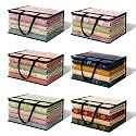 TAKIVA Transparent Clothes Storage Bags (Pack of 6) | Saree Covers with Zip | Transparent Garment Bag for Saree | Plastic Clothes Organizer for Wardrobe | Large Clothes Storage Box