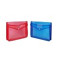 Transparent Poly- A4 Documents File Storage Bag with Snap Button Set of 2/Certificate File Holder/Document Folder for Certificates A4/Legal/Bag for Document Pack of 2