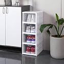 Transparent Shoe Rack - Sneaker Box - Drop Front Foldable Shoe Organizer Storage Box - Foldable Sneaker Crates Footwear Organiser for Men, Women, Heels, Boots, Loafers, Sneakers, Slippers (4 Layer)