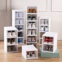 Transparent Shoe Rack - Sneaker Box - Drop Front Foldable Shoe Organizer Storage Box - Foldable Sneaker Crates Footwear Organiser for Men, Women, Heels, Boots, Loafers, Sneakers, Slippers (5 Layer)