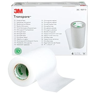 transpore medical tape clear plastic - 3 in x 10 yards - box of 4