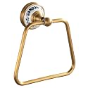 Trapezoid Antique Bronze Brass Hand Towel Holder, Bathroom Hardware Accessories,Porcelain Design