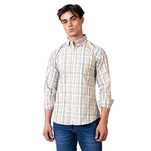 TrapNation Mens Checkered Regular Fit Shirt