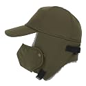 Trapper Hat for Men Women Waterproof Winter Warm Baseball Cap with Ear Flaps and Mask