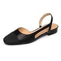 Trary Slingback Flats for Women Black Dressy