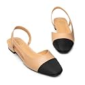 Trary Slingback Flats for Women Black Dressy
