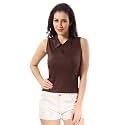 TRASA Womens Sleeveless Rib Knitted Cotton Racer
