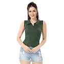 TRASA Womens Sleeveless Rib Knitted Cotton Racer