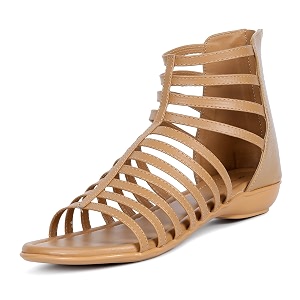 TRASE Flats Gladiator With Zip Closure For
