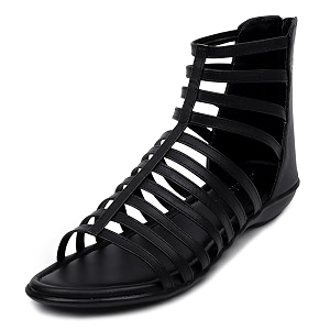 TRASE Flats Gladiator With Zip Closure For