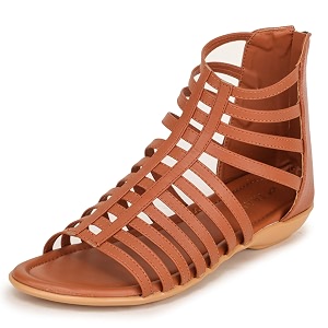 TRASE Flats Gladiator With Zip Closure For