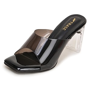 TRASE Transparent Block Heels for Women Stylish