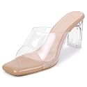TRASE Transparent Block Heels for Women Stylish
