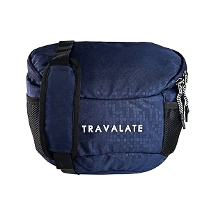 travalate polyester dslr shoulder camera bag with waist belt strap - blue
