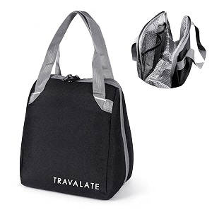 travalate leakproof insulated lunch bag - charcoal black
