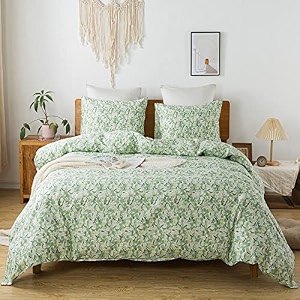 travan green floral duvet cover 100 cotton duvet covers ultra soft reversible 3pc comforter cover set with zipper closure 3pcs king size