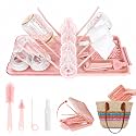 Travel Bottle Cleaner Kit, 6-in-1 Baby Bottle Brush Set with Silicone Brush