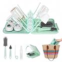 Travel Bottle Cleaner Kit, 6-in-1 Baby Bottle Brush Set with Silicone Brush