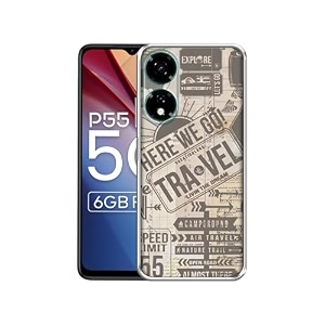 travel design printed silicon soft tpu back case cover for itel p55 5g grey