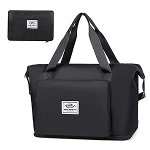 travel duffed tote bag waterproof fold-able and expandable weekender bag for swim sports gym bag black04 x-large modern