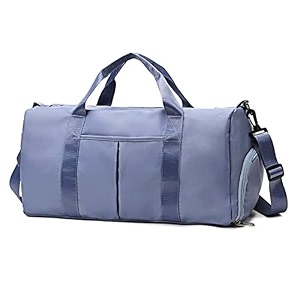 travel duffed tote bag waterproof fold-able and expandable weekender bag for swim sports gym bag blue