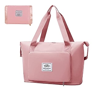 travel duffed tote bag waterproof fold-able and expandable weekender bag for swim sports gym bag pink04 modern