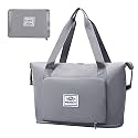 Travel Duffed Tote Bag, Waterproof Fold-able and Expandable Weekender Bag for Swim Sports Gym Bag, Grey04, X-Large, Modern