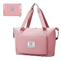 Travel Duffed Tote Bag, Waterproof Fold-able and Expandable Weekender Bag for Swim Sports Gym Bag, Pink04, Modern