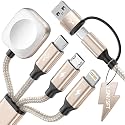 Travel Essentials 4in2 Multi Charging Cable for iPhone Watch Charger, 5FT