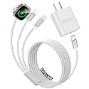 Travel Essentials for Apple Watch Charger,iPhone Charger,Type C Multi Fast Charging Cable Cord with 20W Charger Block,Portable Designed for iWatch 11-2,iPhone 17-11,Galaxy 25,Home,Office-6FT