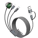 Travel Essentials for Apple Watch Charger,iPhone Charger,3 in 2 Multi Charging Cable,Type C/Magnetic Fast Charging Cable [Portable] for iWatch Series Ultra/11/10/9/SE,iPhone 17-11-6FT Black