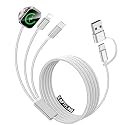 Travel Essentials for Apple Watch Charger,iPhone Charger,3 in 2 Multi Charging Cable,Type C/Magnetic Charging Cable [Portable] for Box 360/iWatch Series Ultra/11/10/9/SE,iPhone 17-11-6FT White