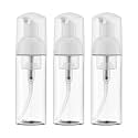 Travel Foam Pump Bottle, 2oz Small Size Foaming Soap Dispenser 3 Pack Clear