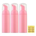 Travel Foam Pump Bottle, 2oz Small Size Foaming Soap Dispenser 3 Pack Pink