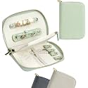 Travel Jewelry Organizer Case - for Tangle-Free Necklaces, Earrings, Rings, Bracelets Storage, Travel Essentials, Fashion Portable Jewelry Travel bags for Women - New Medium Green
