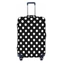 Travel Luggage Cover White Black Polka Dot Luggage Suitcase Protector Baggage Fit 29-32 Inch