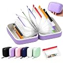 Travel Pill Organizer Bag with 14 Reusable A8 Pill Pouches (Purple)